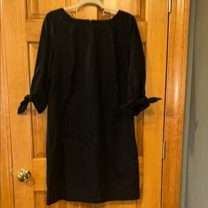 Talbots Black Long Sleeve Dress with Bow Accents